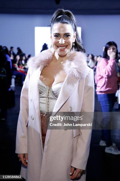 Kim Maresca attends Amelie Wang front row during New York Fashion Week: The Shows at Industria Studios on February 09, 2019 in New York City.