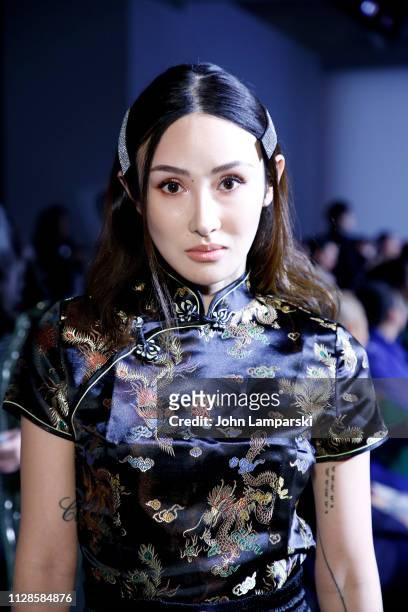 Shadow attends Amelie Wang front row during New York Fashion Week: The Shows at Industria Studios on February 09, 2019 in New York City.