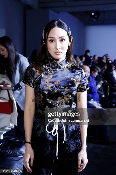 Shadow attends Amelie Wang front row during New York Fashion Week: The Shows at Industria Studios on February 09, 2019 in New York City.