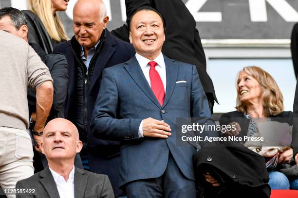 Chien Lee Chairman of Nice during the Ligue 1 match between OGC Nice and RC Strasbourg at Allianz Riviera on March 3, 2019 in Nice, France.