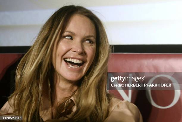 Vienna opera ball guest Elle Macpherson attends a press conference in Vienna, Austria on February 27, 2019. - The Opera Ball, the sumptuous highlight...