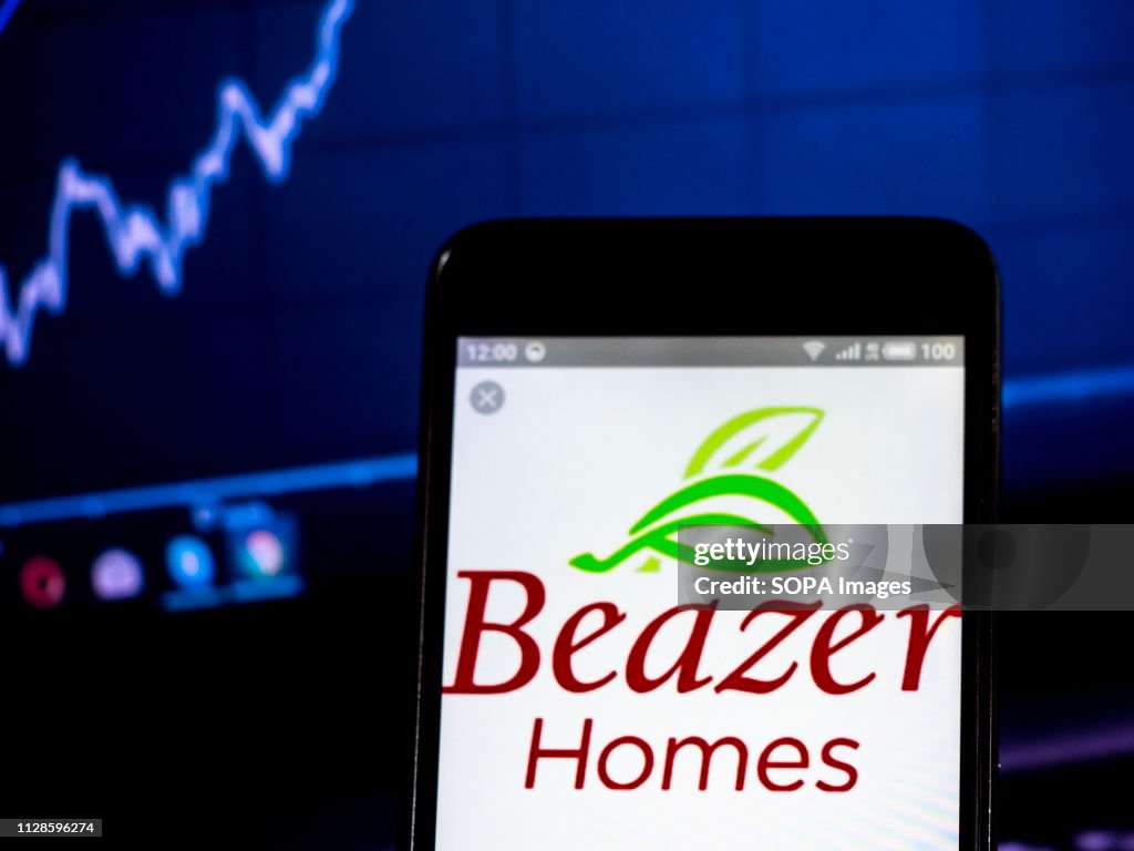 Beazer Homes USA Inc. logo seen displayed on a smart phone