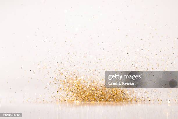 glittering golden and silver colorful shinny decoration background - blurred and beautiful bildbanksfoton och bilder