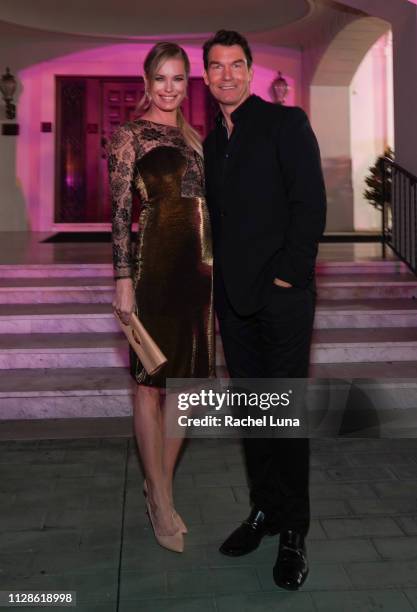 Rebecca Romijn and Jerry O'Connell attend Hallmark Channel And Hallmark Movies And Mysteries 2019 Winter TCA Tour at Tournament House on February 09,...