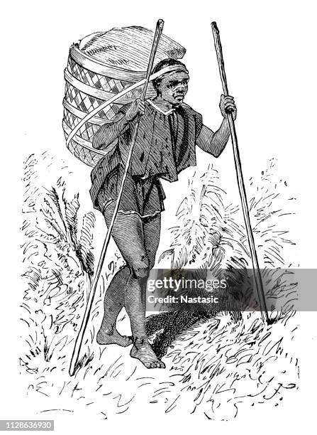 napo indians - napo river stock illustrations