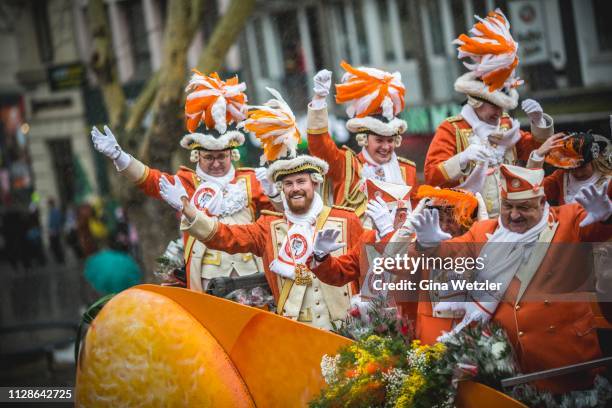 German keeper Timo Horn of 1. FC Köln takes part in the annual Rose Monday Carnival parade on March 4, 2019 in Cologne, Germany. Cities throughout...