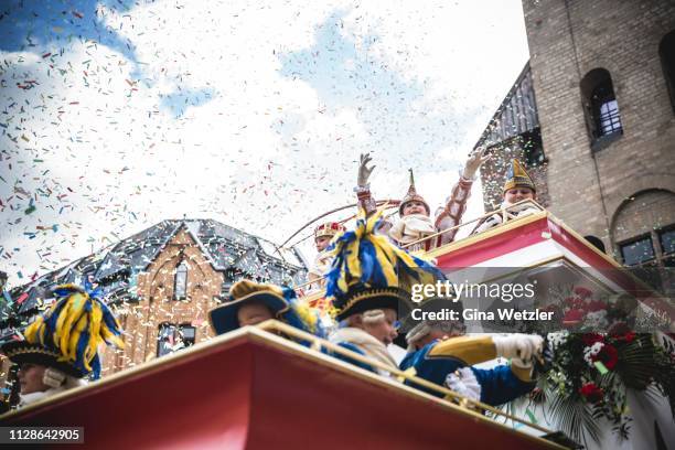 The Kinderdreigestirn during the annual Rose Monday Carnival parade on March 4, 2019 in Cologne, Germany. Cities throughout the Rhineland region are...