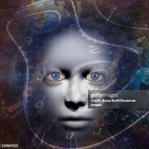 face in the space. - unknown number stock illustrations
