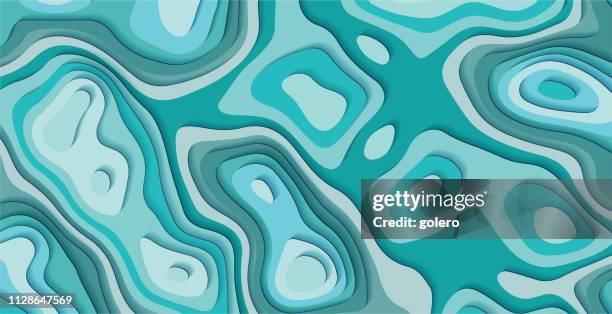 abstract blue papercut landscape - arctic stock illustrations