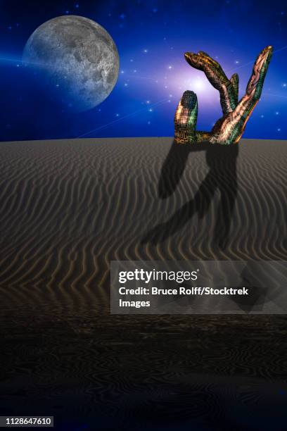 desert after man. - magic sculptures stock illustrations