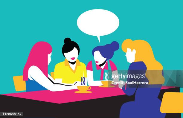 people talking - woman friends chatting stock illustrations