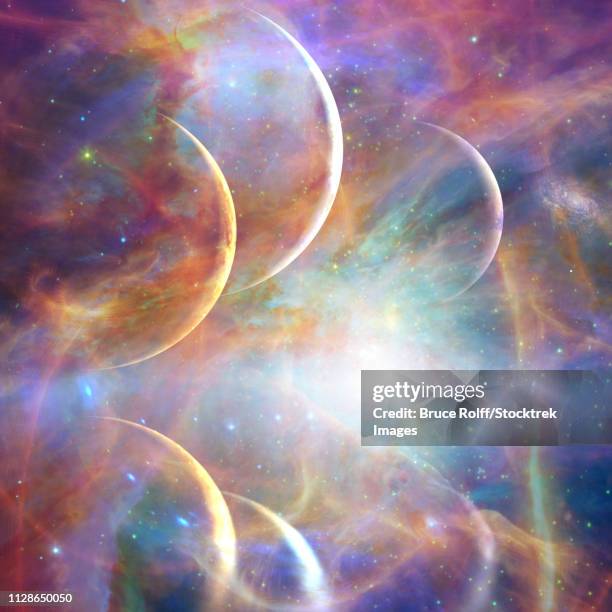 space landscape - sun planet stock illustrations