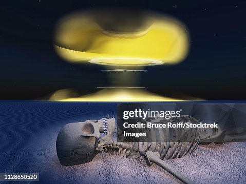 Human Skeleton And Nuclear Detonation High-Res Vector Graphic - Getty ...