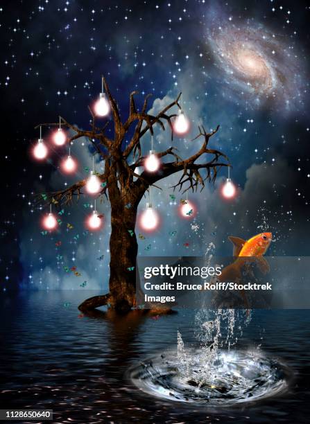 idea tree - electric fish stock illustrations