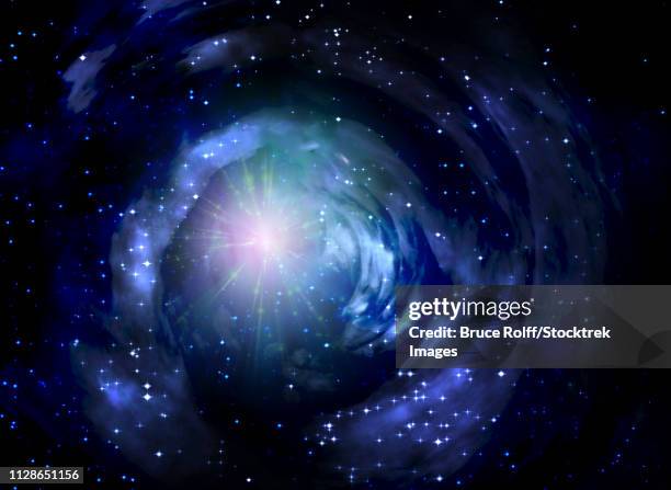 deep space with shining star - force field stock illustrations