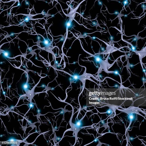 seamlessly repeatable brain cells pattern - electron microscopy stock illustrations