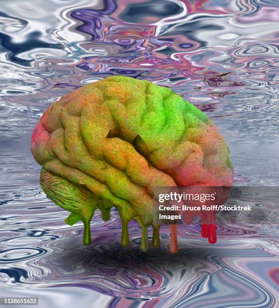 psychedelic melting mind - abstract digitally generated image knowledge stock illustrations