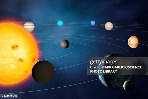solar system, illustration - saturn stock-grafiken, -clipart, -cartoons und -symbole
