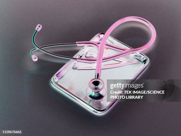stethoscope - cross processed stock illustrations