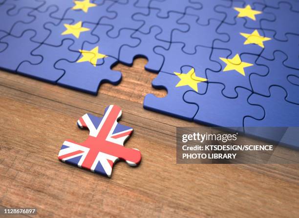 stockillustraties, clipart, cartoons en iconen met brexit jigsaw puzzle, illustration - brexit