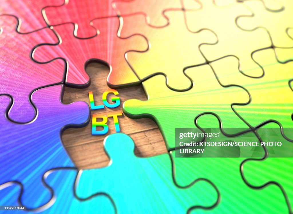 LGBT jigsaw puzzle, illustration