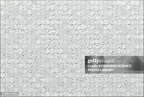 ilustrações de stock, clip art, desenhos animados e ícones de blank jigsaw puzzle, illustration - puzzle