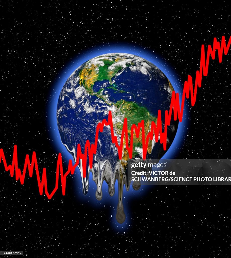 Planet Earth With Graph Lines Illustration High-Res Vector Graphic ...