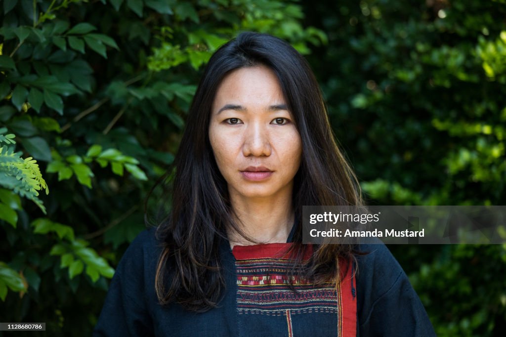 Beautiful Akha/Thai Woman Wearing Hill Tribe Textile Jacket