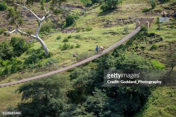 etiopia: ponte sospeso - nile river foto e immagini stock