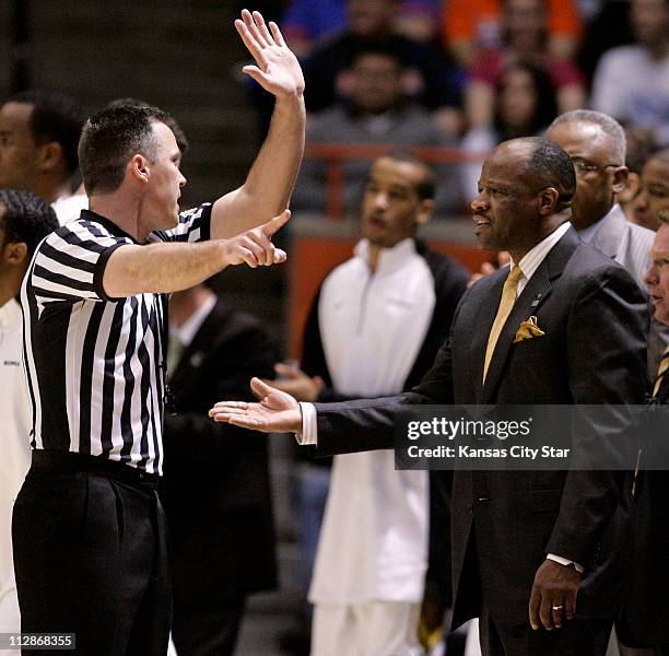 Missouri head coach Mike Anderson questions a call during game action against Cornell University in the first round of the 2009 NCAA Division I Men's...