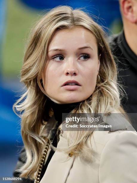 Mikky Kiemeney girlfriend of Frenkie de Jong of Ajax during the Training Ajax in Madrid at the Santiago Bernabeu on March 4, 2019 in Madrid Spain