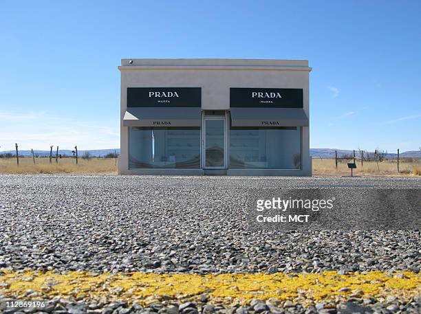 Prada Marfa is a brilliant art installation in the desert 40 miles west of town, erected by the local art gallery Ballroom Marfa. Pieces of Prada's...
