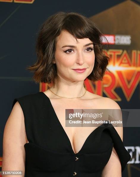 Milana Vayntrub attends Marvel Studios 'Captain Marvel' Premiere on