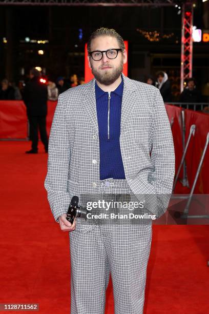 Jonah Hill arrives for the "Mid 90's" premiere during the 69th Berlinale International Film Festival Berlin at Zoo Palast on February 10, 2019 in...