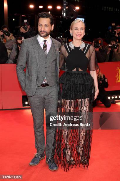 Cas Anvar and Diane Kruger attend the "The Operative" premiere during the 69th Berlinale International Film Festival Berlin at Berlinale Palace on...