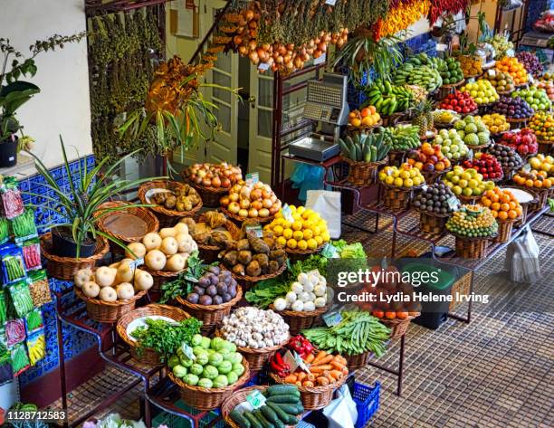 mercado dos lavradores, madeira - portugal food stock pictures, royalty-free photos & images