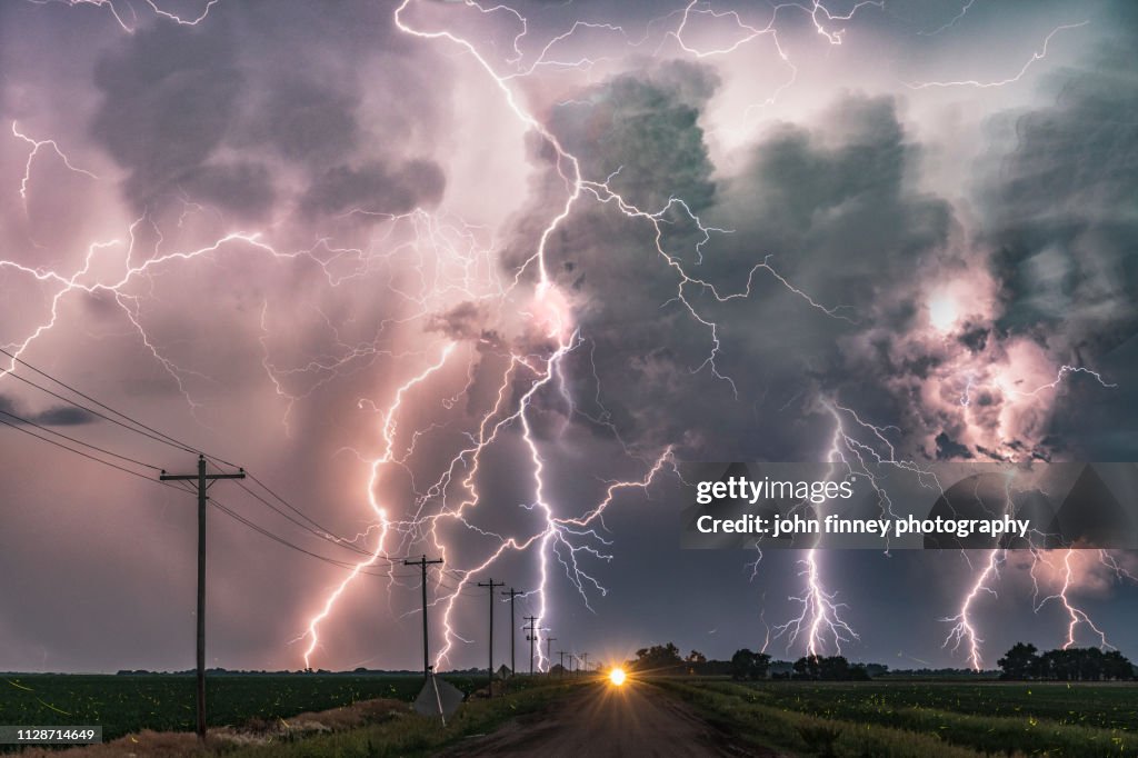 Extreme lightning storm, Nebraska. USA