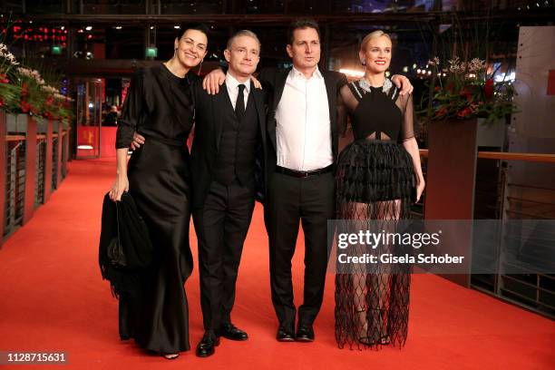 Aglika Dotcheva, Martin Freeman, Yuval Adler and Diane Kruger arrive for the "The Operative" premiere during the 69th Berlinale International Film...