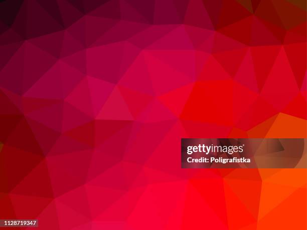 polygon hintergrundmuster - polygonal - rote tapete - vektor-illustration - low poly modelling stock-grafiken, -clipart, -cartoons und -symbole