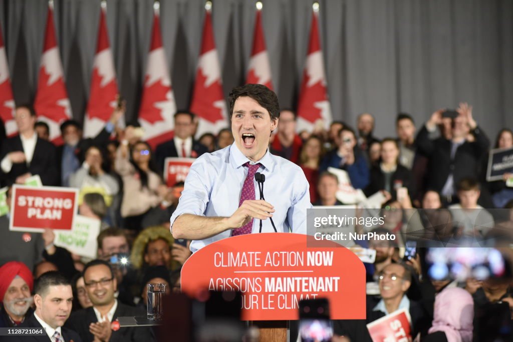Prime Minister Justin Trudeau Joins Supporters In Toronto