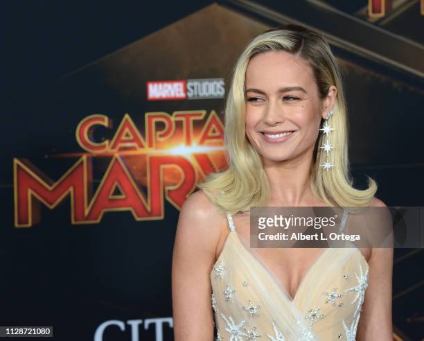Brie Larson attends the Marvel Studios "Captain Marvel" Premiere held on March 4, 2019 in Hollywood, California.
