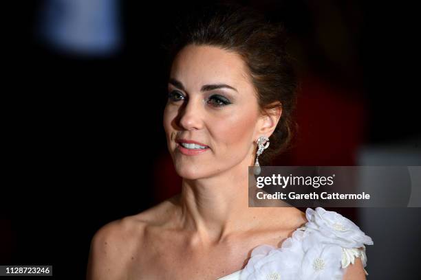 Catherine, Duchess of Cambridge attends the EE British Academy Film Awards at Royal Albert Hall on February 10, 2019 in London, England.