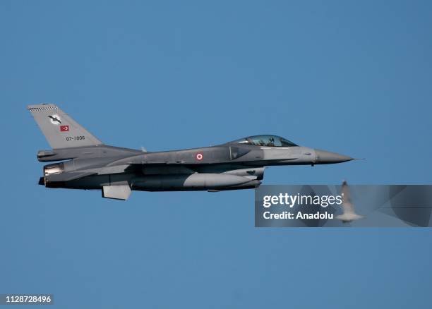 Fighter jet takes part in 'Blue Homeland 2019' naval drill in Izmir, Turkey on March 05, 2019.