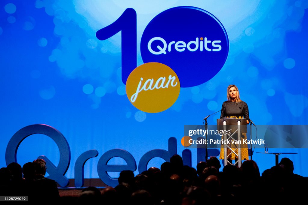 Queen Maxima Of The Netherlands Attends The Jubileumsymposium Qredits In Amersfoort