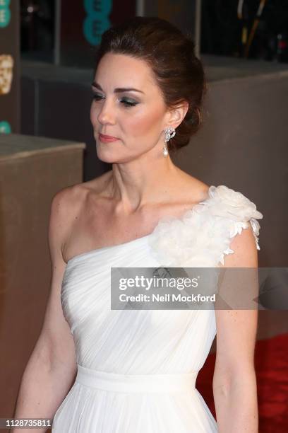 Catherine, Duchess of Cambridge attends the EE British Academy Film Awards at Royal Albert Hall on February 10, 2019 in London, England.