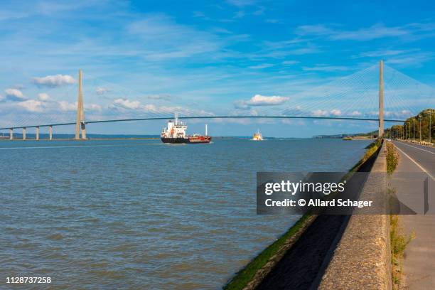 normandy bridge and seine river in normandy france - pont de normandie stock pictures, royalty-free photos & images