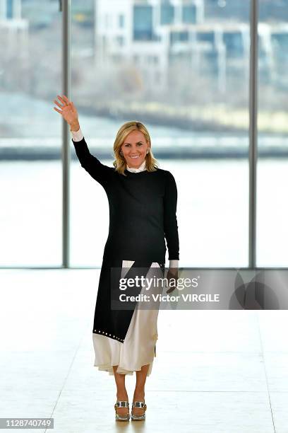Fashion designer Tory Burch walks the runway for the Tory Burch Ready to Wear Fall/Winter 2019-2020 fashion show during New York Fashion Week on...