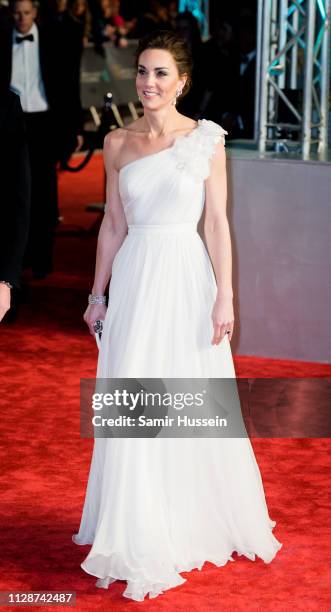 Prince William, Duke of Cambridge and Catherine, Duchess of Cambridge attends the EE British Academy Film Awards at Royal Albert Hall on February 10,...