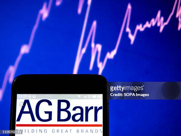 In this photo illustration, the A.G. BARR p.l.c. Company logo seen displayed on a smartphone.