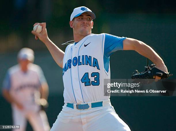 North Carolina pitcher Matt Harvey pitches against Dartmouth in the first inning on Friday May 29 at Boshamer Stadium during the NCAA baseball...
